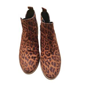 George Leopard Print Ankle Boots Women’s Size 7 Zip Up Booties Animal Print
